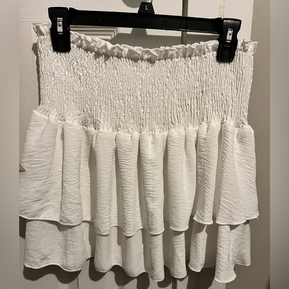 SHEIN Dresses & Skirts - SHEIN White Smocked Bubble Mini Skirt